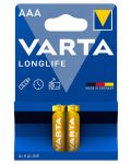 Алкална батерия VARTA - Longlife, ААA, 2 бр. - 1t