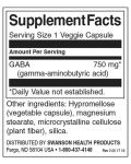 GABA, 750 mg, 60 растителни капсули, Swanson - 2t