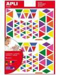 Самозалепващи стикери Apli - Триъгълници, 7 цвята, 720 броя - 1t