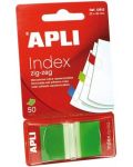 Индекс листчета Apli Зиг-заг, Зелени, 25 х 45 mm, 50 броя - 1t