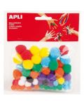 Цветни помпони Apli, различни размери - 1t