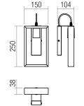 Аплик Smarter - Timber 01-1663, IP20, E27, 1 x 42 W, черен мат и бук - 2t