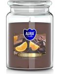 Ароматна свещ Bispol Aura - Chocolate and Orange, 500 g - 1t