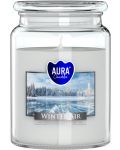 Ароматна свещ в буркан Bispol Aura - Winter Air, 500 g - 1t