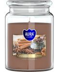 Ароматна свещ в буркан Bispol Aura - Cinnamon-Cloves, 500 g - 1t