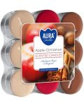 Ароматни чаени свещи Bispol Aura - Apple-Cinnamon, 18 броя - 1t