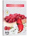 Ароматни свещи Bispol Aura - Raspberry-White Lavender, 6 броя - 1t