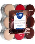 Ароматни чаени свещи Bispol Aura - Chocolate-Cherry, 18 броя - 1t