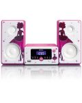 Аудио система Lenco - MC-020 Princess, 2.0, розова/бяла - 1t