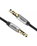 Аудио кабел Baseus - Yiven M30, 2x жак 3.5 mm, 1.5 m, сребрист - 2t
