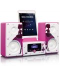 Аудио система Lenco - MC-020 Princess, 2.0, розова/бяла - 3t