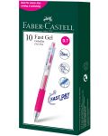 Автоматичен ролер Faber-Castell Fast Gel - Розов, 0.7 mm - 2t