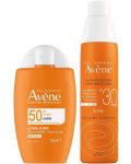 Avène Sun Комплект - Флуид за лице Invisible SPF50 и Слънцезащитен спрей SPF30, 50 + 200 ml - 2t