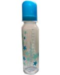 Стъклено шише Baby Nova - 240 ml, синьо - 1t