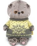 Плюшена играчка Budi Basa - Коте Басик, бебе, с пуловер, 20 cm - 1t