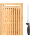 Бамбукова дъска и нож за хляб Fiskars - Functional Form - 1t