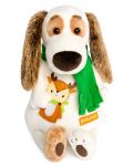 Плюшена играчка Budi Basa - Кученце Бартоломей, с шалче и еленче, 33 cm - 1t