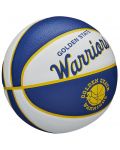 Баскетболна топка Wilson - NBA Team Retro Mini GSW, синя - 2t