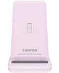 Безжично зарядно Canyon - WS-304, 15W, розово - 2t