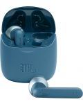 Безжични слушалки с микрофон JBL - T225 TWS, сини - 1t