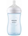 Бебешко шише Philips Avent - Natural Response 3.0, с биберон 1m+, 260 ml, синьо - 4t
