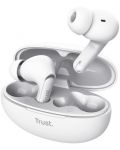 Безжични слушалки Trust - Yavi Earbuds, TWS, ENC, бели - 1t