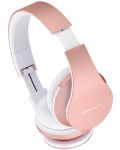 Безжични слушалки PowerLocus - P1, розови/златисти - 3t