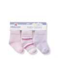 Бебешки чорапи KikkaBoo Stripes - Памучни, 1-2 години, лилави - 1t