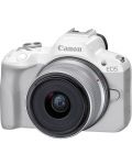 Безогледален фотоапарат Canon - EOS R50, RF-S 18-45mm, f/4.5-6.3 IS STM, бял - 1t