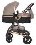 Бебешка количка Lorelli - Alba Premium, с адаптори, Pearl Beige - 1t