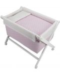 Бебешка кошара Interbaby - Със спален комплект, розов - 4t