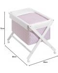 Бебешка кошара Interbaby - Със спален комплект, розов - 7t