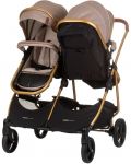 Бебешка количка за близнаци Chipolino - Дуо Смарт, златисто бежова - 4t
