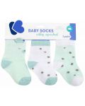 Бебешки чорапи с 3D уши KikkaBoo - Bear with me, 6-12 месеца, 3 чифта, Mint - 1t