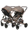 Бебешка количка Lorelli - Alba Premium, с адаптори, Pearl Beige - 5t