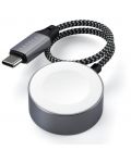 Безжично зарядно Satechi - Magnetic Charge Cable USB-C, Apple Watch, сиво - 2t