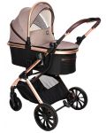 Бебешка количка 2 в 1 Lorelli - Glory, с адаптори, Pearl Beige - 1t