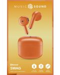 Безжични слушалки Cellularline - Music Sound Swag, TWS, оранжеви - 2t