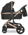 Бебешка количка Lorelli - Boston, с адаптори, Black - 5t