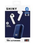 Безжични слушалки с микрофон T'nB - Shiny, TWS, сини/бели - 3t
