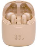 Безжични слушалки с микрофон JBL - T225 TWS, златисти - 2t