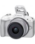 Безогледален фотоапарат Canon - EOS R50, RF-S 18-45mm, f/4.5-6.3 IS STM, бял - 2t