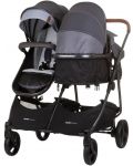 Бебешка количка за близнаци Chipolino - Дуо Смарт, сребърно сиво - 5t