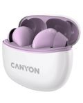 Безжични слушалки Canyon - TWS5, бели/лилави - 2t