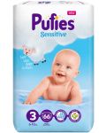 Бебешки пелени Pufies Sensitive 3, 66 броя - 1t