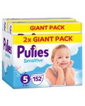 Бебешки пелени Pufies Sensitive 5, 11-16 kg, 152 броя, Giant Pack - 1t