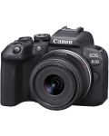 Безогледален фотоапарат Canon - EOS R10, 18-45mm STM, Black + Адаптер Canon EF-EOS R - 1t