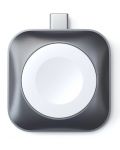 Безжично зарядно Satechi - Magnetic, USB-C, Apple Watch, 5W, сиво - 1t