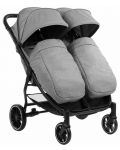 Бебешка количка за близнаци KikkaBoo - Happy 2, Light Grey - 3t