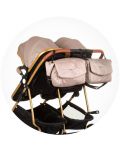 Бебешка количка за близнаци Chipolino - Дуо Смарт, златисто бежова - 10t